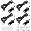 GOEDCH Confezione da 4 faretti LED dimmerabili USB: mini faretto LED in alluminio girevole a 360° con passacavo, faretto in alluminio girevole a 360° per armadi, corridoi, gallerie (luce neutra 4000 K