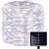 KINGCOO 100LED Catena Luminosa Solare, Impermeabile 39ft/12M Stringa Luci Corda Tubo Rame Decorative per Natale Giardino Sentiero (Bianco)