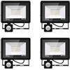 Jefedana 4*Faretto LED da Esterno con Sensore di Movimento 30W 3000LM Faro LED Esterno IP66 Impermeabile LED Esterno Bianco Freddo 6000K Lampada a Rsparmio LED per Cortile, Campo da Basket