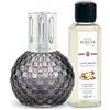 MAISON BERGER - Set Regalo Lampada Disco - Diffusore Catalitico Profumo per la Casa a Scacchiera Tonda con Ricarica 250 mL - Lampada Neutralizzante Odori - Prodotto in Francia (Grigio - Polvere