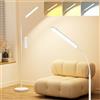 marctronic Bianco Lampada da Terra LED, Dimmerabile 18W 1800LM Luminoso Lettura Piantana Bianco con,Telecomando Magnetico, Collo D'oca Flessibili a 360°,Timer 1H, per Soggiorno Letto Ufficio