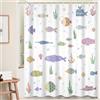 Ttincceer Cartoon Sealife Tenda da Doccia Pesce Oceano Corallo Sottomarino Paesaggio Sottomarino Tende da Bagno Impermeabili con Ganci per Bambini 180x180cm Bagno Decorativo