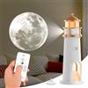 HONPHIER Lampada Proiettore Lunare LED Luce Notturna Decorazione Faro Con Telecomando Lampada Da Tavolo Per Bambini Adulti