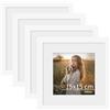 Anhow Set di 4 Cornice 15x15 cm (6 x 6 Pollici), Cornice Foto 15x15cm con Passepartout per Foto 10x10 cm Cornici Portafoto per la Decorazione - Bianco / 15x15 cm (6 x 6 Pollici)