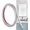 Hengrongshen Modanatura Adesiva per Pareti Argento Opaco (6M x 0.65cm) Facile da Tagliare e Incollare, Strisce Decorative Flessibili in PVC per Cornici, Specchi, Soffitti, Pavimenti, Armadi