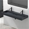 Mai & Mai Lavabo da Appoggio 120x46x11cm, Lavabo Bagno Sospeso Lavandino Bagno con Piletta di Scarico Colossum19 Lavabo da Minerale fuso, due Fori per Rubinetteria