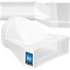 KOTARBAU® Connettore per tubi rettangolare 60 x 200 mm per tubo tondo ⌀ 125 mm in plastica Adattatore per tubo tondo, pezzo di riduzione per sistemi di ventilazione, pezzo di transizione da canale