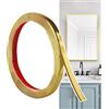 Hengrongshen Modanatura Adesiva per Pareti Oro Opaco (6M x 1cm) Facile da Tagliare e Incollare, Strisce Decorative Flessibili in PVC per Cornici, Specchi, Soffitti, Pavimenti, Armadi, Piastrelle