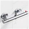 Hermodly Rubinetto doccia con termostato, 2 prese, miscelatore doccia, rubinetto superiore 3/4 BSP (26,4 mm) + inferiore 1/2BSP (21 mm), in ottone, protezione contro scottature, termostato per doccia