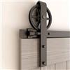CCJH Set di guide per porta scorrevole 183 cm, binario per porta scorrevole, sistema di binario sospeso per porta scorrevole, binario sospeso per porta in legno singola (stile ruota panoramica-01)