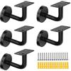 KMERCE Supporti per corrimano 5 pezzi, Supporti corrimano per corridoi, corrimano a parete, per scale interne, Acciaio inossidabile, 60*80cm, nero
