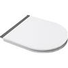 Fanmitrk Sedile WC con abbassamento automatico, coperchio WC con motivo, occhialini con funzione Quick Release (UF81953) (forma a U bianca)