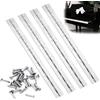 Puedno 4 nastri per pianoforte in acciaio inox, 30 cm, cerniera per pianoforte, in acciaio inox, con 48 viti per pianoforti e ante dell'armadio