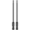 QUARKZMAN 2Pz T10 Security Torx Head Screwdriver Bit 1/4 Hex Shank 4 (100mm) Long Magnetic Tamper Proof 6 Point Star Screw Driver Drill Bit S3 Steel Mirror Polished Power Tool With Hole