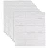 GDWD Carta da parati 3D, 10 pezzi 3D mattoni autoadesivi, 38,5 x 35 cm, motivo mattone bianco, per bagno, camera da letto, soggiorno, balcone, cucina