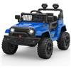GarveeHome Auto Elettrica Bambino 12V con Telecomando, Doppio Motore 35W, Ricaricabile, Veicolo Elettrico per Bambini, Giocattolo Auto Elettrico, 3-8 anni, Blu