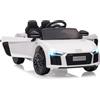 GarveeHome Auto elettrica per bambini - 6 V, doppio motore 25 W X2, doppia trazione, bianco