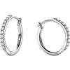 Miore Orecchini Donna a Cerchio con Diamanti Incastonati in Oro Bianco 14 carati 585 con Diamanti 0,19 carati 15 x 15 mm, Gioielli Donna Anallergici Fatti a Mano, Consegnato con Portagioielli
