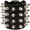 Heart Rock Bracciale uomo pelle vera regolabile con borchie a killer 4 File in ottone, fibbia regolabile da 17 a 20,5 cm e minuteria in ferro nickel free - Made in italy