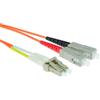 ACT 10 metri LSZH Cavo patch in fibra multimodale 50/125 OM2 duplex con connettori LC e SC
