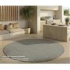 FashionHome GmbH Tappeto per interni ed esterni - Tappeto resistente alle intemperie per balcone, terrazza, giardino, soggiorno, cucina - Resistente ai raggi UV e all'acqua - Dimensioni 160 x 160 cm, argento