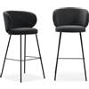 Calicosy - Set di 2 sgabelli in tessuto con gambe in metallo nero H65 cm - RUSH