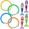POPAPIE 8 Pezzi Anelli da Immersione,Giocattoli da Immersione per Bambini,Plastica Giochi Piscina Bambini per L'addestramento Subacqueo e Giocattoli Subacquei