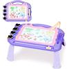 Sarsumir Lavagna Magnetica per Bambini, Lavagnetta Magica Portatile Tavola da Disegno Cancellabile Colori con 4 Francobolli e 1 Penna, Giocattoli Educativi per 3 4 5 Anni Bambini, Viola