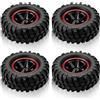 Agatige Pneumatici per Ruote RC a 6 Fori, Pneumatici in Gomma da 4 Pezzi con mozzi per Auto da Camion Fuoristrada RC Crawler in Scala 1/10