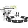 Ganzoo collare decorativo per cani in paracord 550, intreccio fitto e morbido con mesh poliestere nylon, perline e ceramica EM pipes, colore Tiefschwarz nero profondo, taglia S 33-42 cm con fermaglio