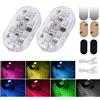 URAQT LED Luci per Auto Interni, 2 Pezzi 7 Colori Luci Led Interne per RGB Auto con 2 Modalità e 6 LEDs, USB Ricaricabile, Luce di Atmosfera con Interruttore Tattile, per Autos, Casa, Ufficio