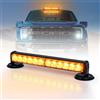 Dinfu 30cm lampeggiante LED luce di avvertimento arancione barra luminosa della batteria, 12v giallo LED lampeggiante con 14 modalità lampeggianti per auto camion trattore