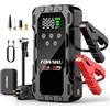 FOWAWU Avviatore Batteria Auto con Compressore 10 in 1, Avviatore Batteria Auto 8000A 26800mAh (tutti i motori a benzina e 10L Diesel) con Modalità Boost a Bassa Tensione, Compressore Aria Auto 160PSI