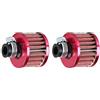 Mintice 2 Pezzi 12mm Filtro Aria di Moto Rosso Motociclo Filtro Aspirazione Aria Sostituzione Universale Fredda Presa D'aria Filtro Turbo Pulita Sfogare Veicolo