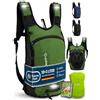 SASMO Sports SASMO Zaino da bicicletta 10 + 3 l (verde) con scomparto termico e rete per casco, zaino per mountain bike, con protezione antipioggia, per uomo e donna