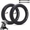 Zyluniy Camera d'aria 12 1/2x 2 1/4, 2pcs Doppio Spessore Tubi per Passeggino con Valvola A ngolare 45°con 2 Stick per Supporto per Bici Bambini, Balance Bike, Go-Kart a Pedali, Monopattini