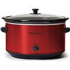 Elite Gourmet MST-900RXT Electric Ceramic XL Jumbo Slow Cooker Adjustable Temp, Entrees, Salse, Stews & Dips, Dishwasher Safe Glass Lid & Crock, 8,5 Quart, rosso metallizzato