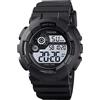 TONSHEN Orologio Uomo Sportivo 50M Impermeabile LED Elettronico Doppio Tempo Outdoor Militare Digitale Orologi da Polso Allarme Cronometro (Nero2)