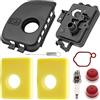 ZAMDOE Coperchio Filtro Aria + Base Filtro Aria + Kit Filtro Aria in Schiuma per Motori Briggs & Stratton 300E 450E 500E 590581 08P502 08P602 09P602 09P702 (595660+595663+799579)