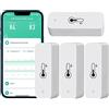 PHOVOLT Sensore termometro igrometro WiFi per casa, sensore wireless per interni ed esterni, sensore di umidità di temperatura con avviso di notifica app remota, funziona con l'app Tuya (4 pacco)