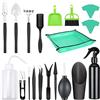 Hysagtek Set di attrezzi da giardino per piante, 26 pezzi strumenti succulenti tappetino pieghevole, etichette per piante per la cura di piante in miniatura indoor Giardino