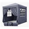 QUICK STAR Gazebo Pop-Up da Giardino, 2 x 2 m, Colore: Smoky Grey, con 4 Parti Laterali