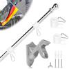 DBREAKS 1.5M Kit Asta Bandiera Alluminio, 4 Sezioni Asta per Bandiera, Argento