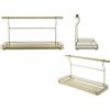 Smartix Mensola ad un piano per barra da cucina in ottone 45x19x26cm,mensola ripiano rettangolare porta oggetti,cestello sospeso organizer pensile da cucina con aggancio da 1,5cm, mensola da muro portaoggetti