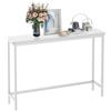 VASMIA Consolle Ingresso,Tavolo Consolle, 100 cm Tavolo Console Stretto,Tavolino da Divano Bambù per Soggiorno, Corridoio,Assemblaggio Semplice, Bianco