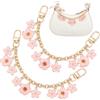 PH PandaHall 2pz Catena Decorativa per Borsa 20cm Catene per Borse con Ciondolo a Fiore Rosa Smaltato con Fermagli Girevoli Catena di Ricambio per Borse Portachiavi