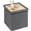 PINPLUS Pouf Contenitore in Velluto, Cubo da Riordino Pieghevole con Cuscino Imbottito, Poggiapiedi e Sgabello per Camera e Soggiorno, 40x40x40 cm, Grigio