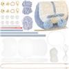 WADORN Kit Fai da Te per Borse A Maglia e Uncinetto, Borse A Tracolla in Rete di Plastica Materiale Artigianale Borsa A Tracolla all'Uncinetto da Donna Fatta A Mano Set per La Creazione di Borse, Blu