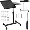 Maclean Tavolo portatile | Altezza regolabile da 59 a 89 cm | Piano doppio inclinabile fino a 90° | Ruote con freno | Capacità di carico fino a 30 kg | Tavolo ergonomico per computer (nero)