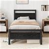 BORPHOM Letto da 90 x 200 cm, struttura per letto singolo 90 x 200 cm, in